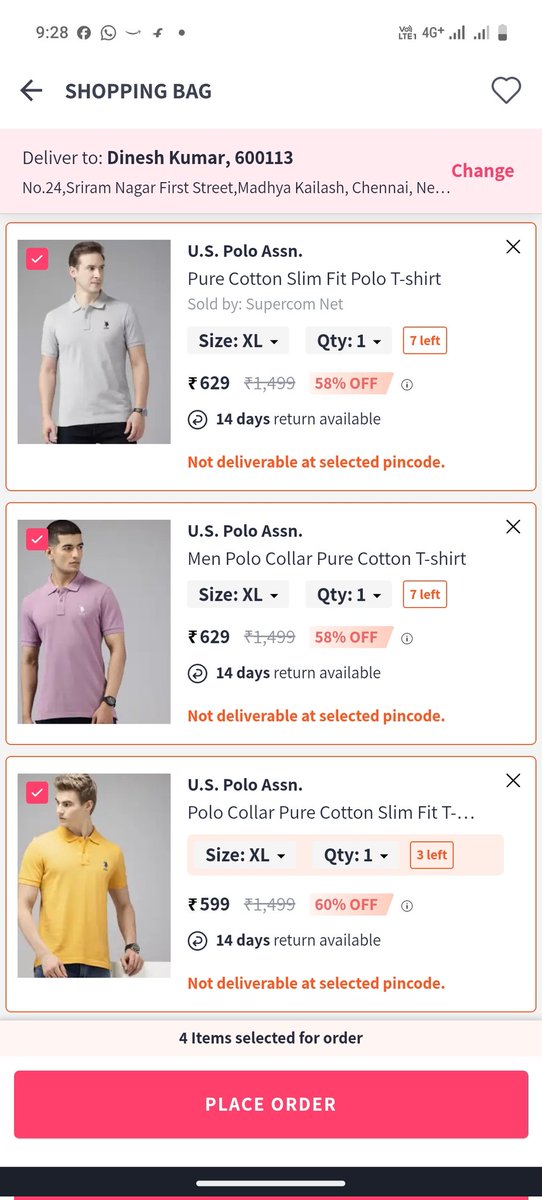 sdkdheena's tweet image. Attractive discounts on @myntra but no delivery to Chennai! What’s the point of showing offers if they’re not really available? #CustomerExperience #Myntra