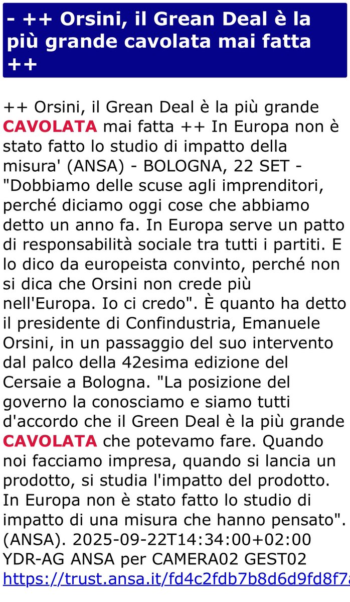 Eh certo...ora sono buoni tutti...quando lo dicevamo noi...eravamo negazionisti #22settembre