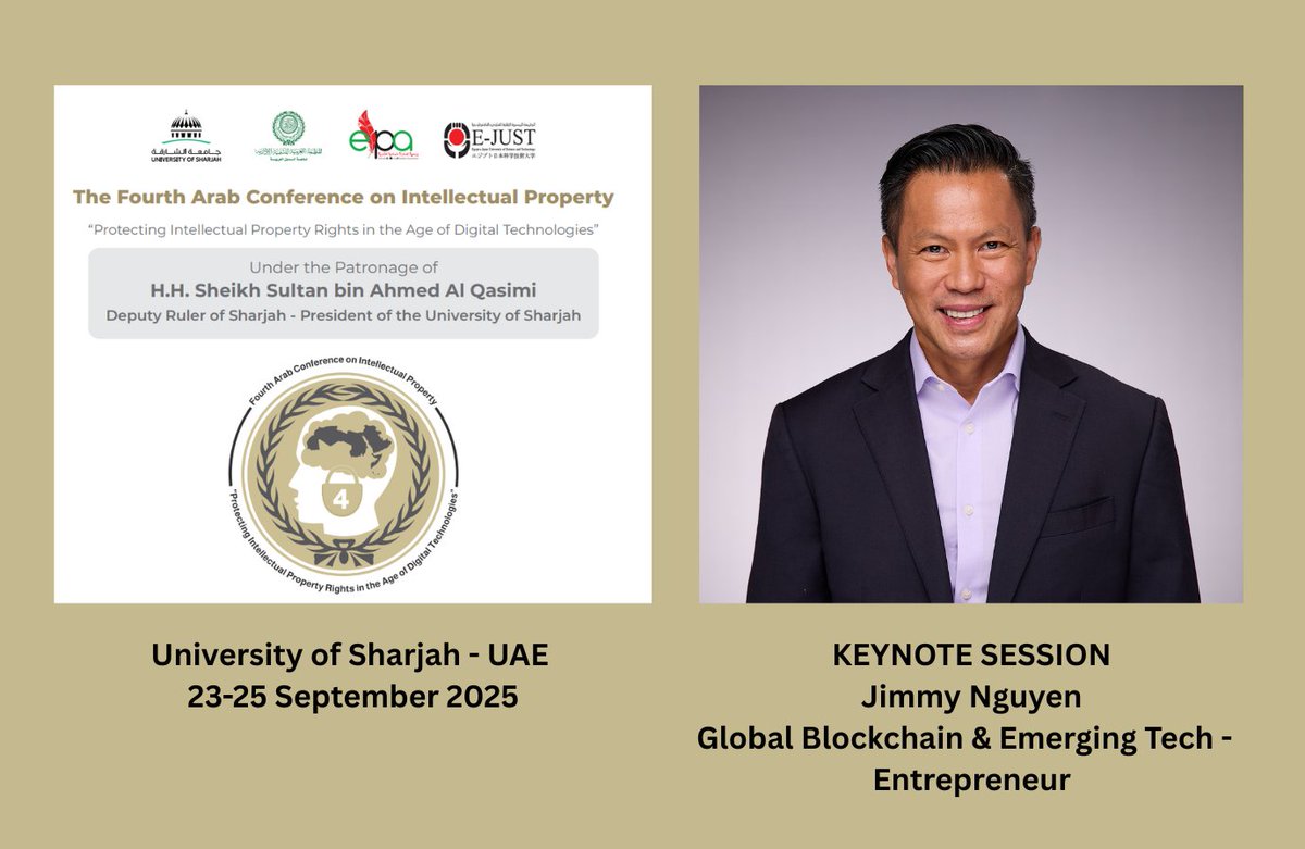 SignSplitIP's tweet image. SignSplit is proud to have our co-founder @iamJimmyWIN be a keynote speaker at the 4th Arab Conference on #Intellectual Property - “Protecting IP Rights in the Era of Digital Technologies."
SignSplit: leading dialogue, policy thought & technical solutions for IP rights with…