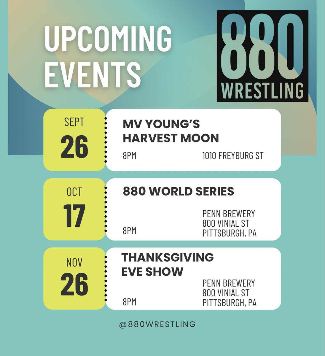 880wrestling's tweet photo. Mark your calendars for our upcoming events!!!! https://t.co/LL6EdcgMGf