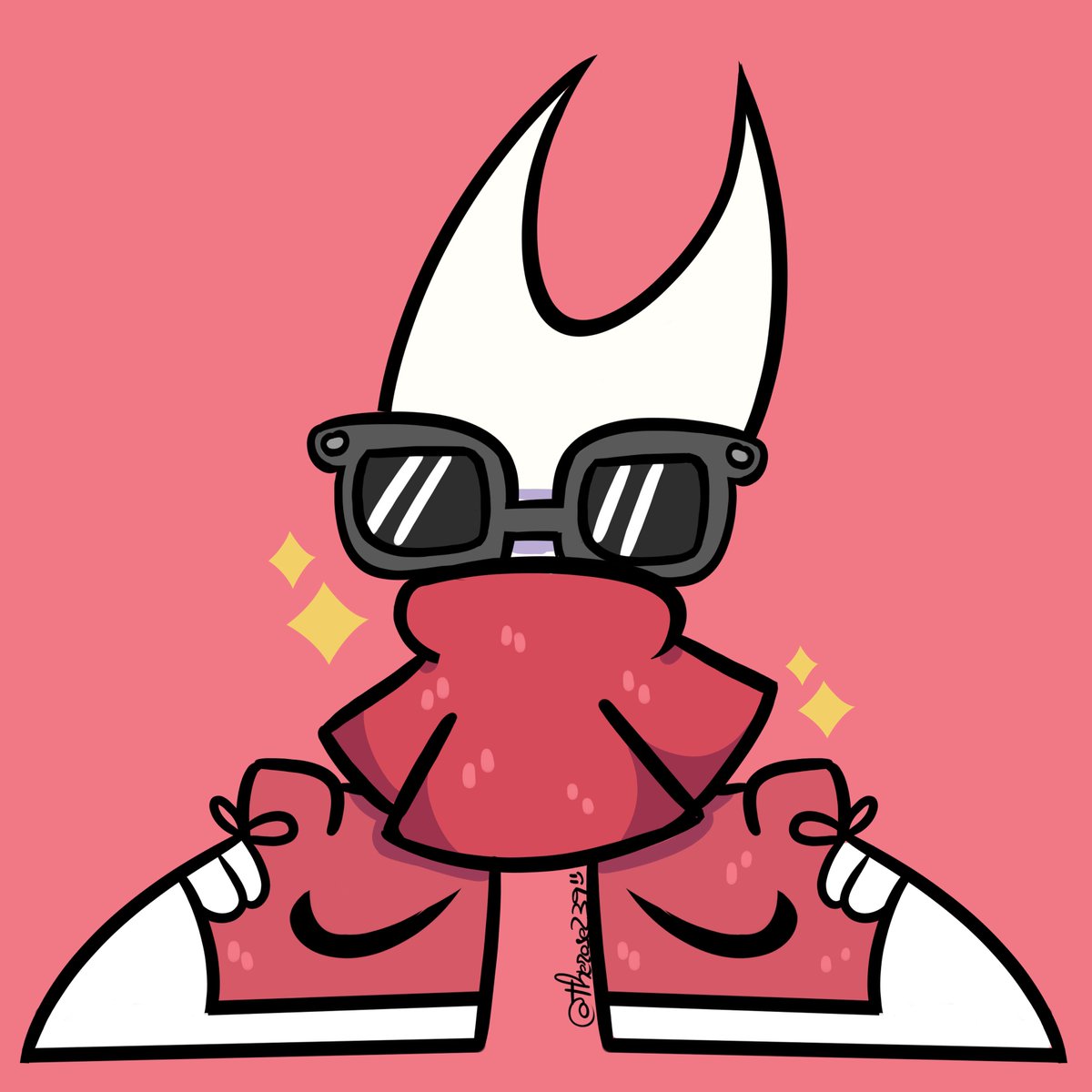 Therose2391's tweet photo. Hey everyone! Here's another fan art I made, this time of Hornet! I really liked the Adidas meme, sorry... I hope you like it!
.
.
#silksongfanart #silksong #silksongart #HollowknightHornet #hollowknight #hollowknightart https://t.co/VP4EmXUUiM
