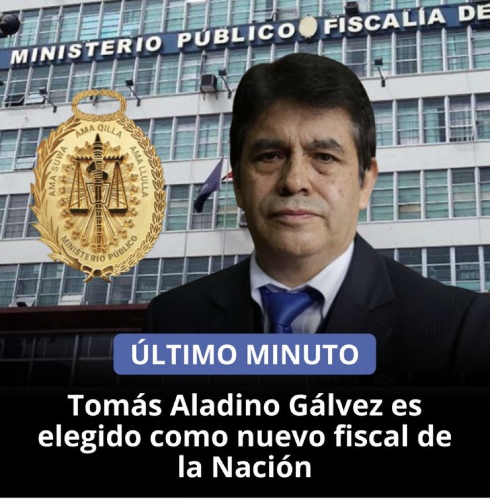 OthonielCarril1's tweet photo. Raza!!
(La MafiaCaviar pierde la Fiscalía y el tal JDP y Vela serían expulsados)
Tras la suspención de la Dra Espinoza como fiscal de la Nación y la renuncia a la titularidad por Pablo Sánchez, #CONFIRMAN a Tomás Gálvez como Fiscal de la Nación.
Confirme @IDL_Rivera. https://t.co/77C5uiTdTp