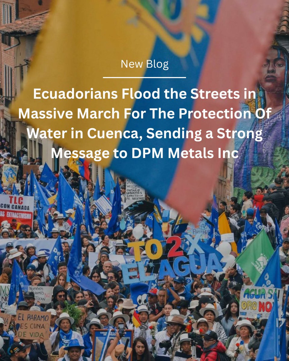 MiningWatch's tweet image. Last week, thousands hit the streets in Cuenca, Ecuador to protect water and the páramo de Kimsakocha from mining.
Protesters are demanding the Ecuadorian government revoke 🇨🇦 $DPM.TO $DPMLF environmental licence or face further action.
Full blog: bit.ly/3ItYvJN