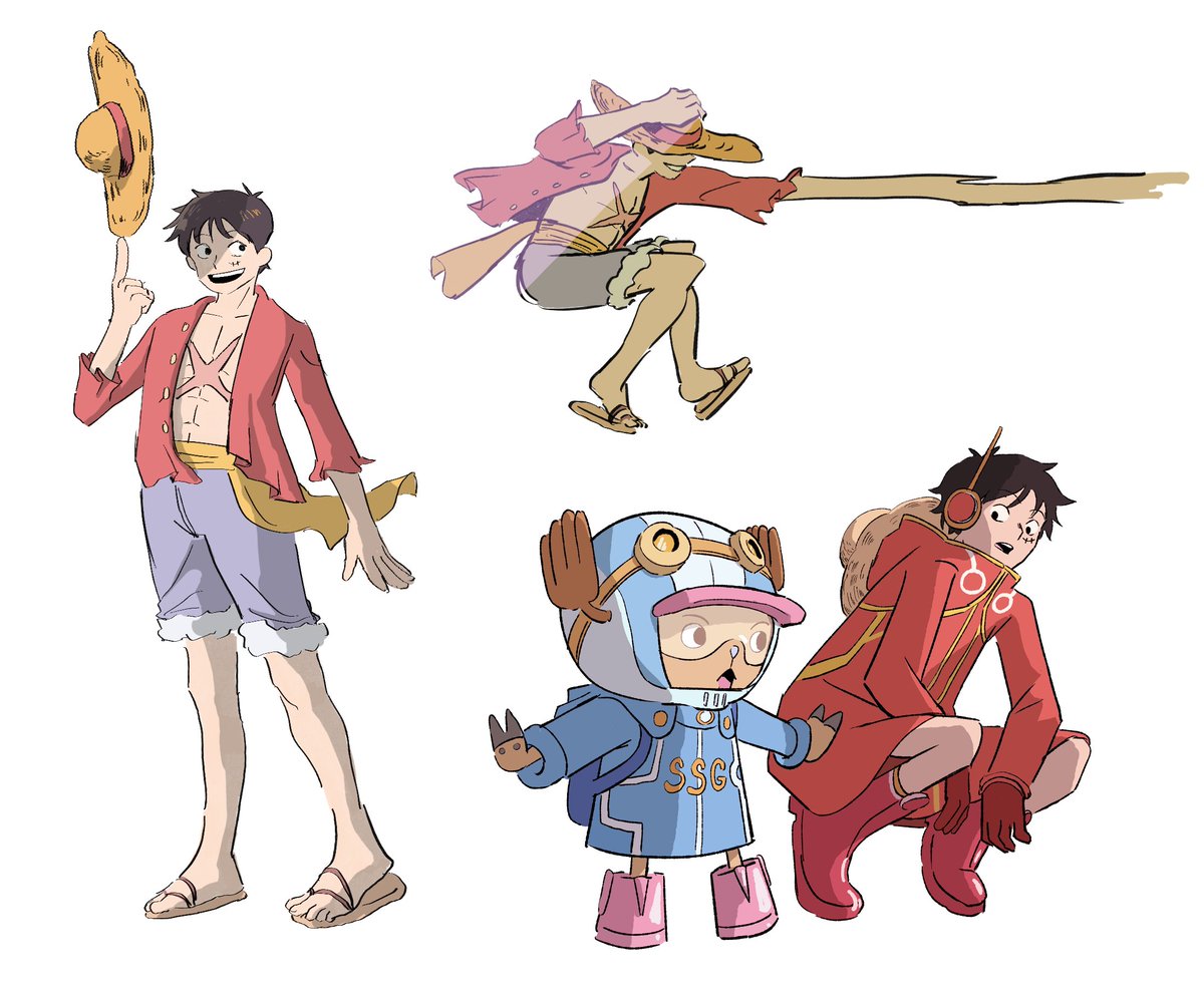 one piece doodles of luffy &amp; chopper ~