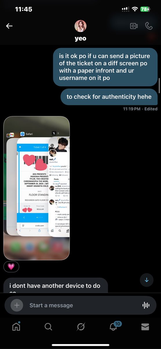 suhnfIwr's tweet photo. @/yeoxszc also @/maloi_dilaaaw is a scalper &amp; edits their tickets look at what they sent me

ANDREA GARCIA 09549817321

SCAMMED ME OFF PHP 9k, IM NOT THE ONLY ONE WHO GOT SCAMMED AS MANY BEFORE ME HAVE BEEN VICTIMS OF OTHER CONCERTS ‼️

🏷️ ph wts lfb ticket tix tyler chromakopia https://t.co/FyiGW6ZeCy