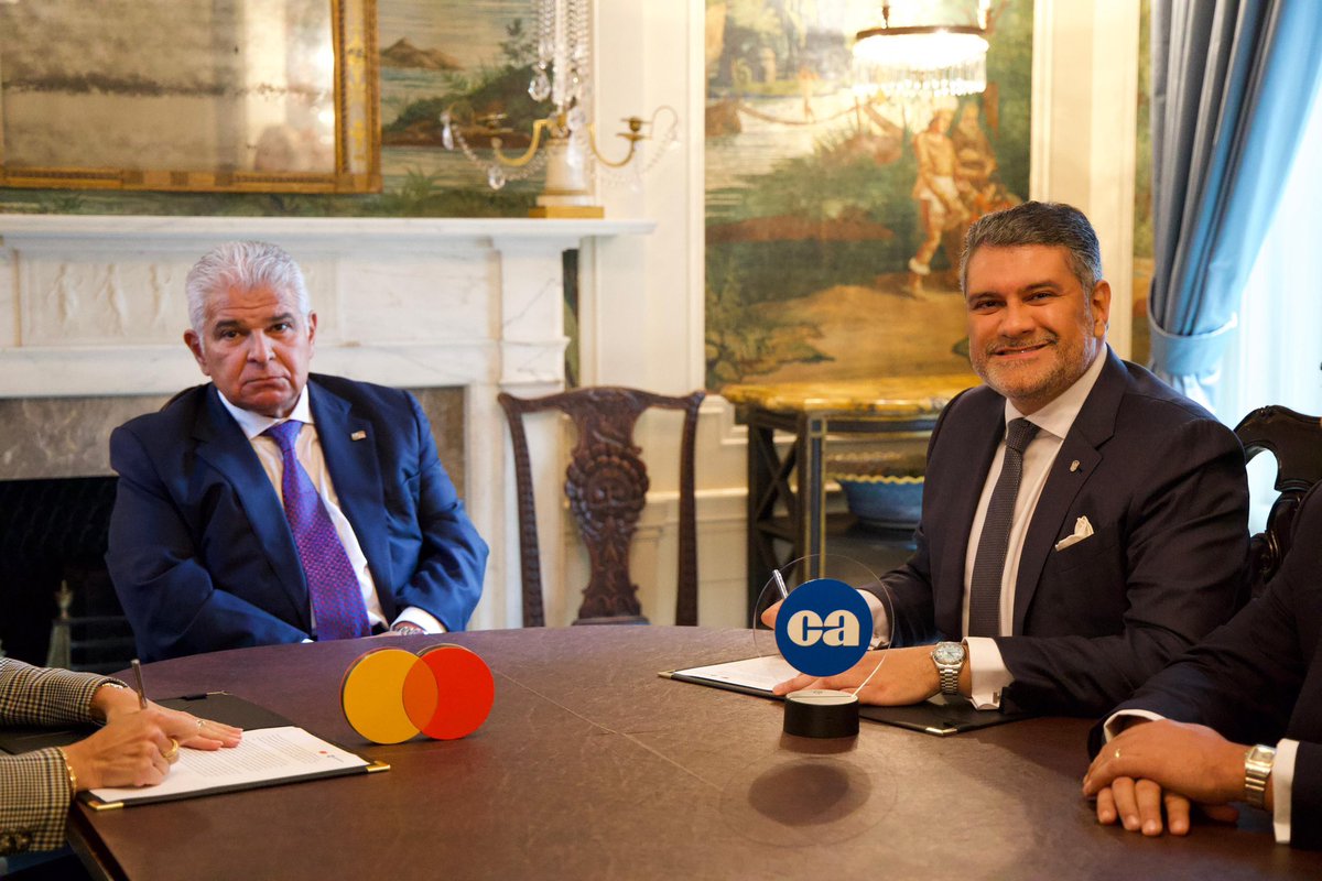 -Presidente Mulino participa como testigo de honor-
Caja de Ahorros y Mastercard firman acuerdo para digitalizar el pago de becas escolares y, a futuro, el resto de los subsidios sociales

El presidente de la República, <a href="/JoseRaulMulino/">José Raúl Mulino</a> participó como testigo de honor en la firma
