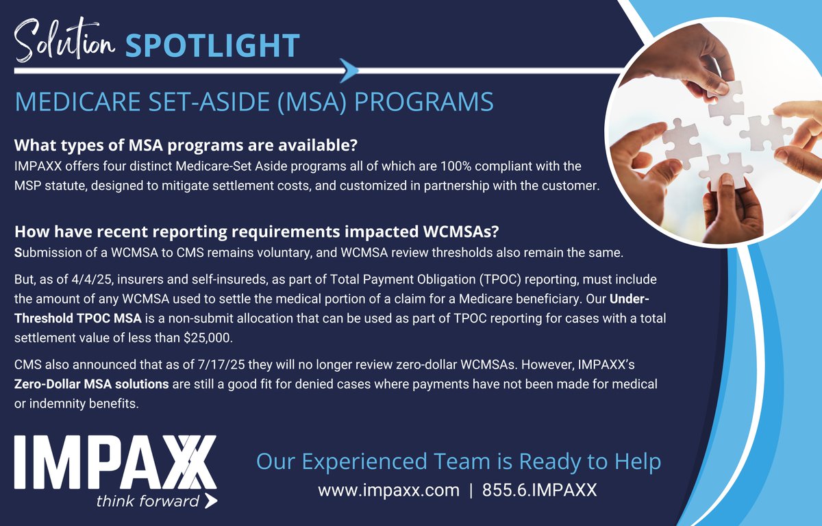ThinkForward's tweet image. In our latest #SolutionSpotlight we are focusing a critical component of your #MedicareSecondaryPayer compliance strategy – #MedicareSetAsides.  

Learn more &amp;gt;&amp;gt; tinyurl.com/5yevtpc8