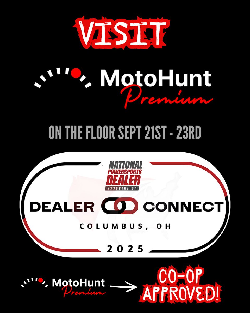 Have you stopped by their booth yet?
📍 MotoHunt at NPDA Dealer Connect – Columbus, OH | Sept 21–23

👉 Swing by before the show wraps and see how MotoHunt can transform your inventory game.

#MotoHunt #PowersportsDealers #MotorcycleDealers #TradeCycle #DealerConnect