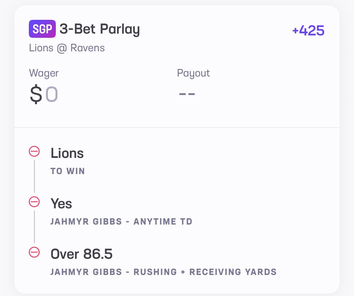 ShermPicks's tweet photo. Lions Parlay!

Gibbs boutta eat

#Hardrockbet https://t.co/5DulI4eX2W