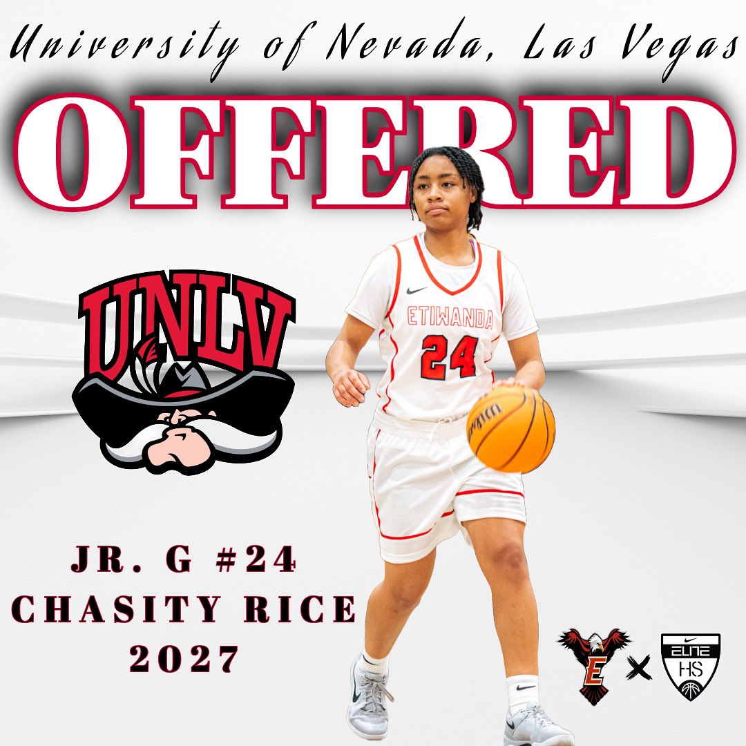 Congratulations to Jr. G. Chasity Rice on picking up her 6th Division 1 scholarship offer from University of Nevada, Las Vegas. We are very happy for you! Reppin the E…