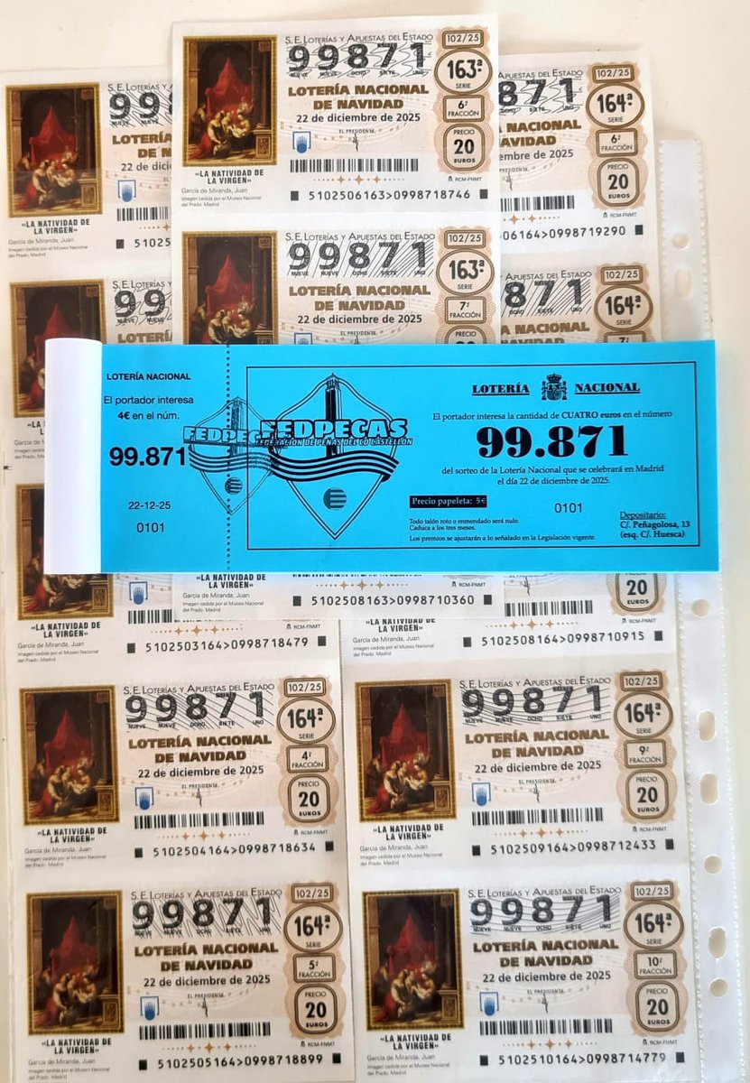 🎟️🎄 Ya se pueden adquirir en nuestra sede las papeletas de la Lotería Nacional de Navidad de Fedpecas.