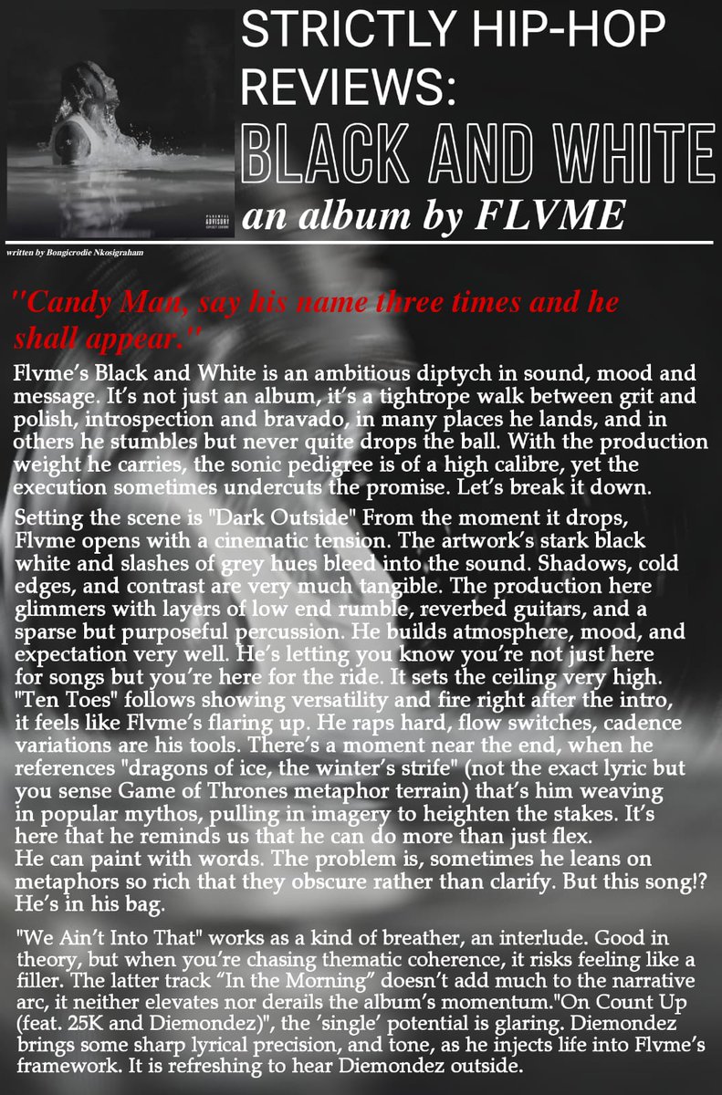 Strictlyhiphop0's tweet photo. @FlvmeSA - Black &amp; White Album Review https://t.co/Iymv6Sk1Cn