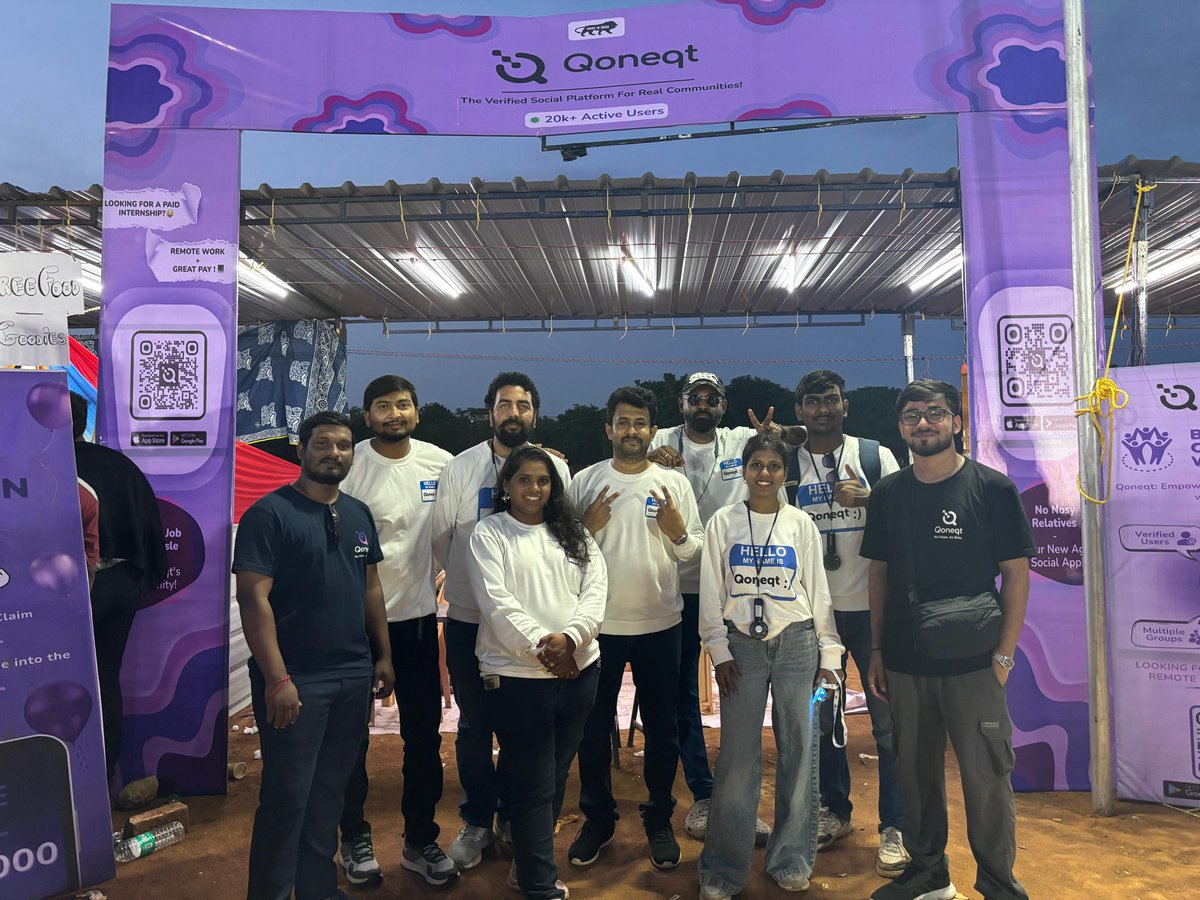 qoneqtapp's tweet photo. Day 3 at Festember, NIT Trichy wraps up! The Qoneqt Team is grateful and overjoyed by the love from the Trichy crowd. Congrats to all the winners, and thank you for an unforgettable experience. Can’t wait to see you next year with the same energy! #Festember #Trichy #Qoneqt https://t.co/vxrpebRqM6