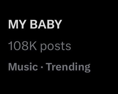 GLOSSTUDIO93's tweet image. “MY BABY” is trending under Music with 108K tweets. 

#SUGA