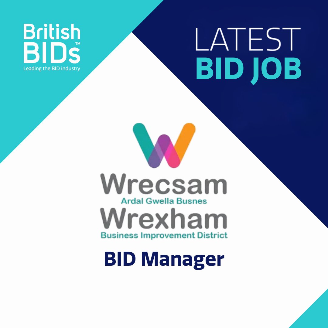 📣 NEW JOB OPPORTUNITY   

#WrexhamCityCentre is launching its BID and are looking for an experienced and driven BID Manager to lead its delivery over the next five years.

Find out more 👉britishbids.info/bid-jobs/busin…

📝Apply Now - deadline 3rd October.

#Wrexham #BIDCareers #BIDjobs