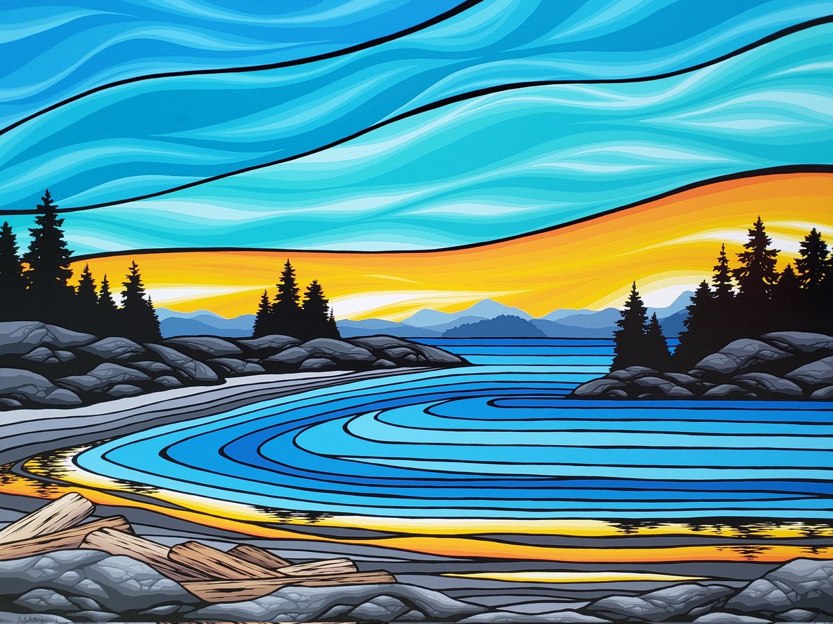 This is my painting 'Coastal Dawn' 36x48 acrylic on canvas. It's available for collecting through Koyman Galleries in Ottawa, Ontario. 
Have a wonderful day!