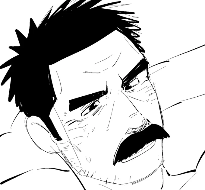 これは最後まで描けない予感がして没にしてしまうけど、髭を加えたら可愛くなったので載せておく。 