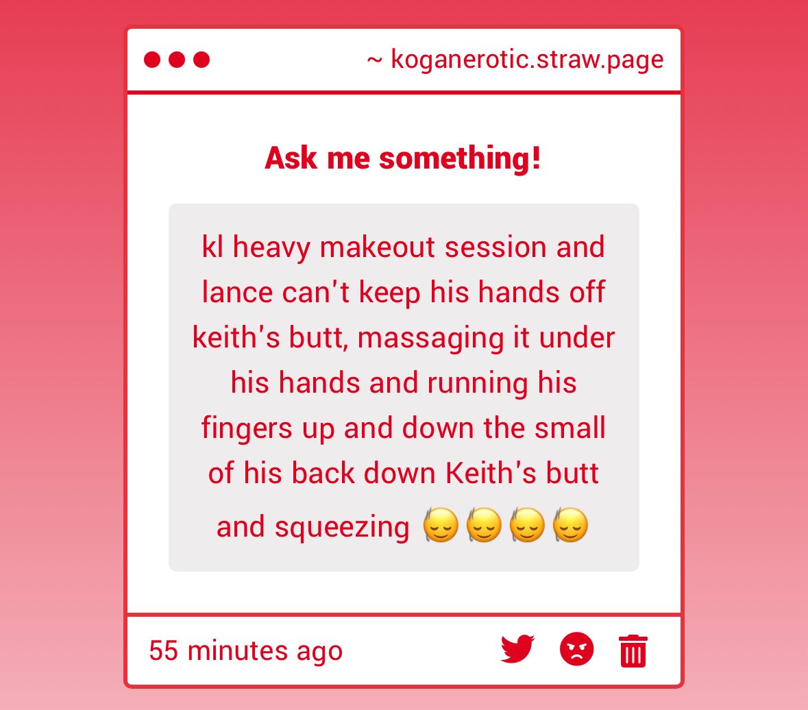 ohhh anon you come with Good Stuff 😮‍💨 i said many times that lance is a groper and keith’s ass is Never safe from his hands. bonus points if lance presses his fingers between keith’s cheeks, right onto keith’s clothed hole ☺️
