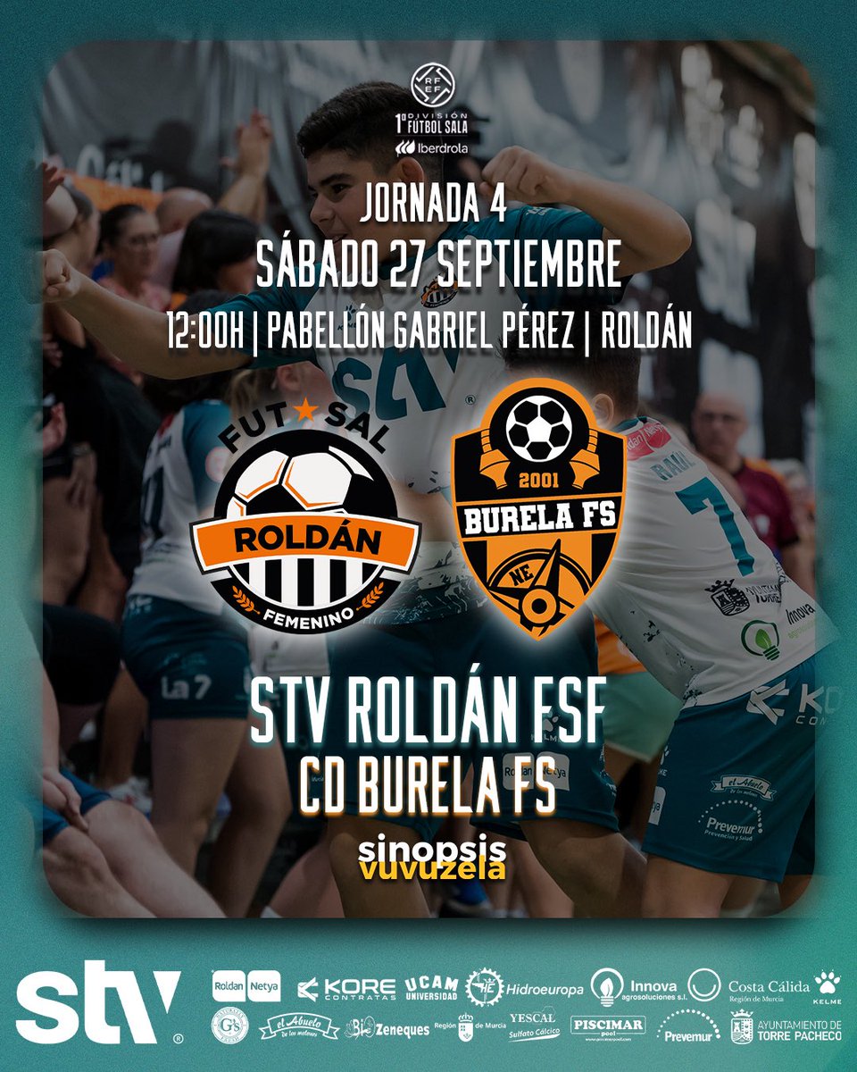 ⚽️ 𝗣𝗥𝗢́𝗫𝗜𝗠𝗢 𝗣𝗔𝗥𝗧𝗜𝗗𝗢 

📅 Sábado 
🕕🇪🇸12:00H 🇵🇹11:00H
🆚 <a href="/burelafs/">CD Burela FS</a> 
📍 Roldán 
🏟 Pabellón Gabriel Pérez
📺 <a href="/live_vuvuzela/">SinopsisVuvuzela</a> 
🧡 ¡Vamos equipo!

#STVRoldan