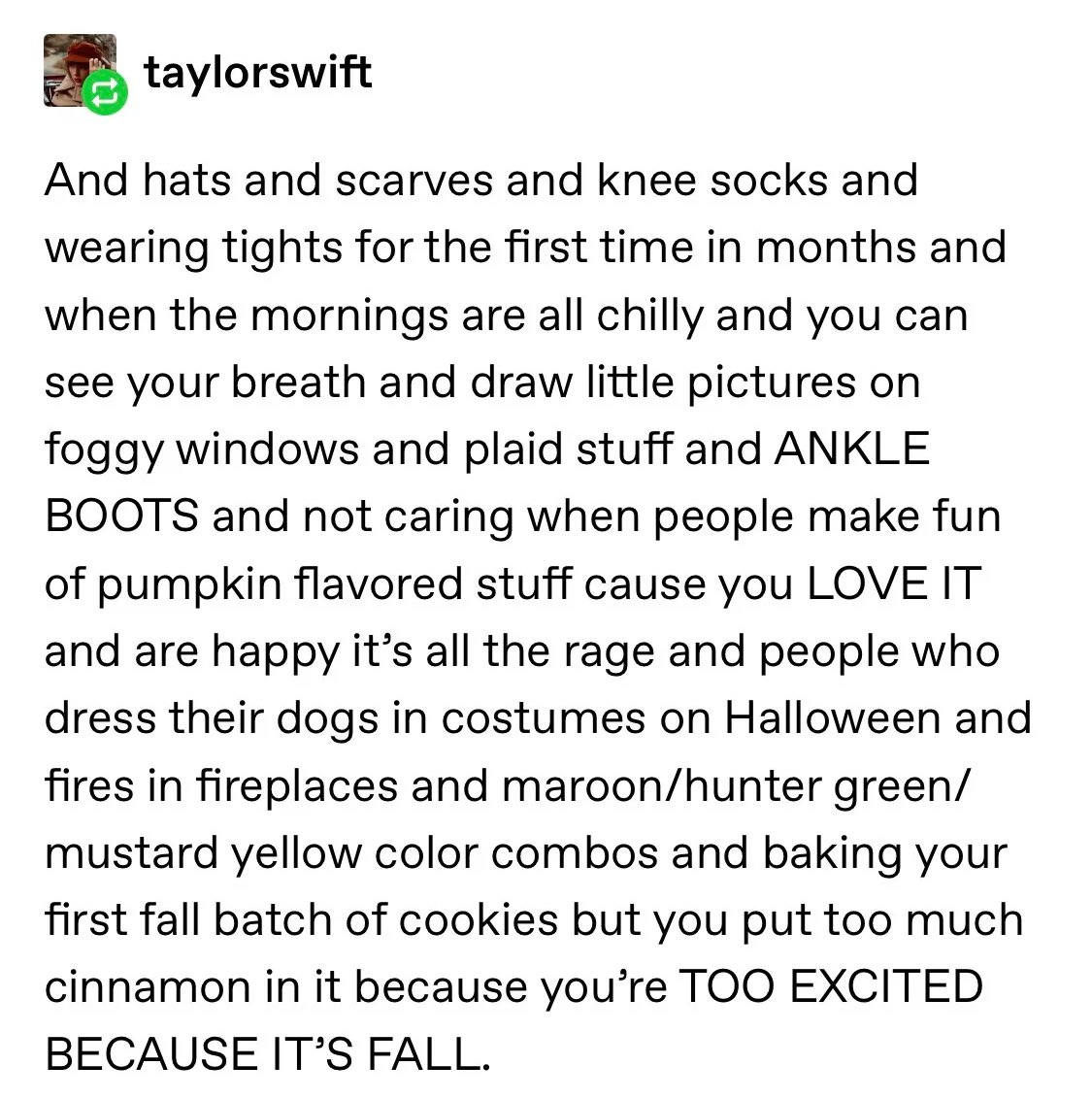 she was so real for this 🍂🧡