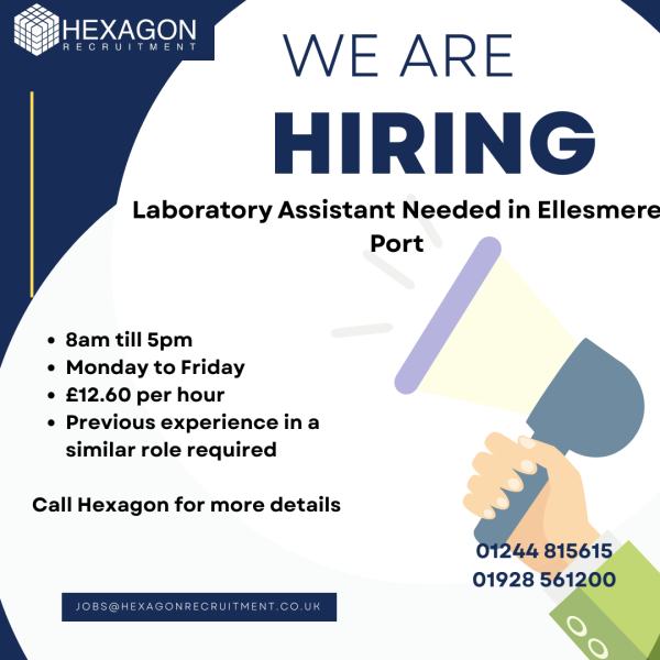 Looking for an exciting new opportunity? We're on the hunt for a Lab Assistant in Ellesmere Port!