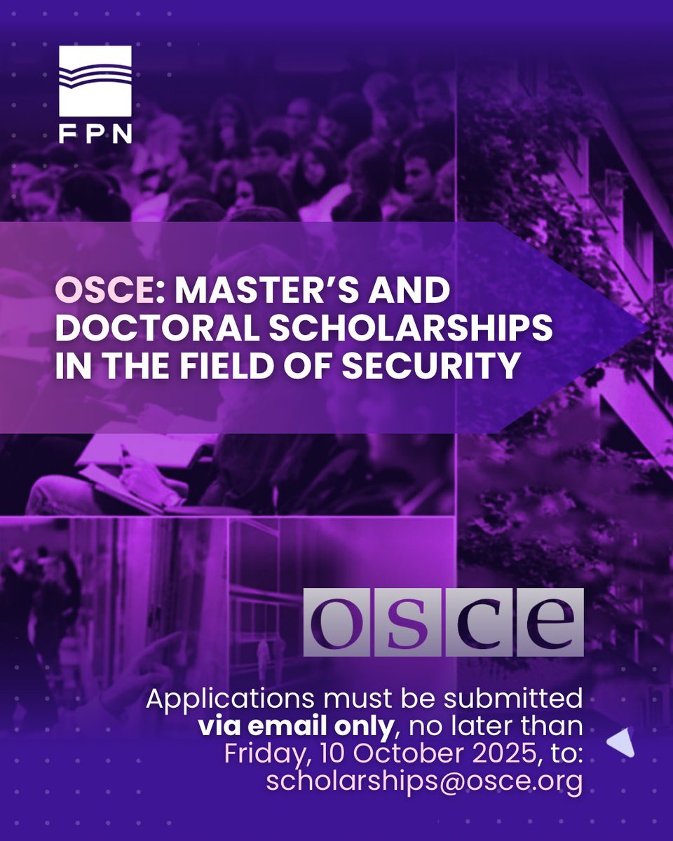 FPN Beograd (@fpn_beograd) on Twitter photo .<a href="/OSCE_Serbia/">OSCE_Serbia</a> , uz podršku Švedske agencije za međunarodni razvoj i saradnju (SIDA), raspisuje #konkurs za dodelu stipendija za master i doktorske studije u oblasti bezbednosti za akademsku 2025/2026. godinu.
🔗 fpn.bg.ac.rs/90690 .<a href="/OSCE_Serbia/">OSCE_Serbia</a> , uz podršku Švedske agencije za međunarodni razvoj i saradnju (SIDA), raspisuje #konkurs za dodelu stipendija za master i doktorske studije u oblasti bezbednosti za akademsku 2025/2026. godinu.
🔗 fpn.bg.ac.rs/90690