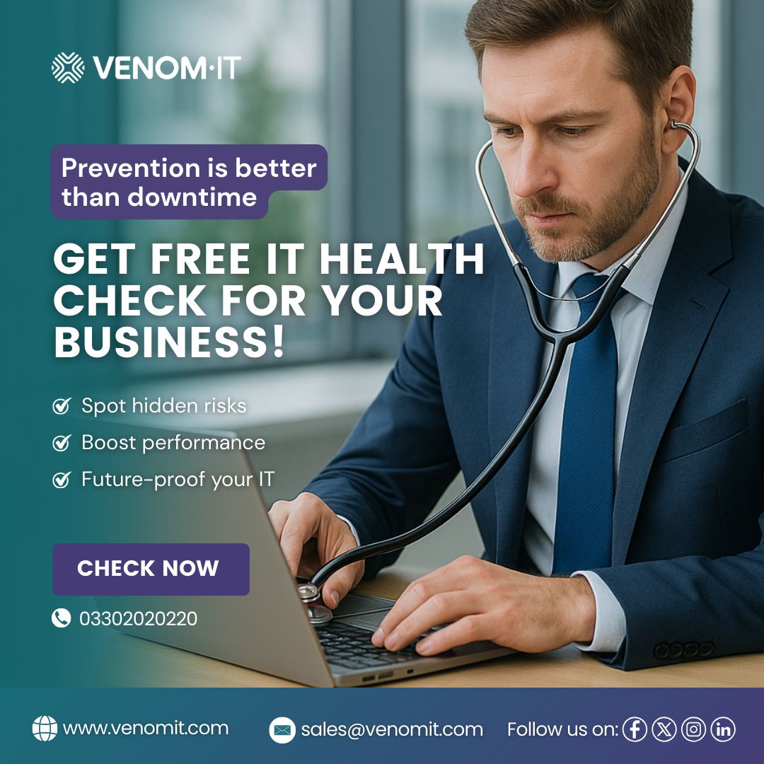 FREE IT HEALTH CHECK for your Business.
Book your free IT checkup today: venomit.com/contact-us/
Call: 03302020220

#VenomIT #FreeAudit #FreeITCheck #SoftwareCompanyManchester