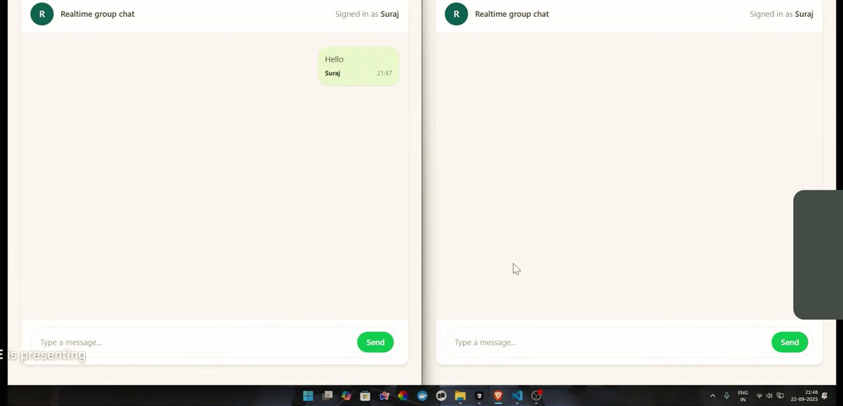 SoumadipMajila's tweet image. Had a class on ChatApp Backend using Socket.io with Suraj Kumar Jha (@surajtwt_) bhaiya at CODE SNIPPET 💬⚡

#SocketIO #WebSocket #LearningJourney