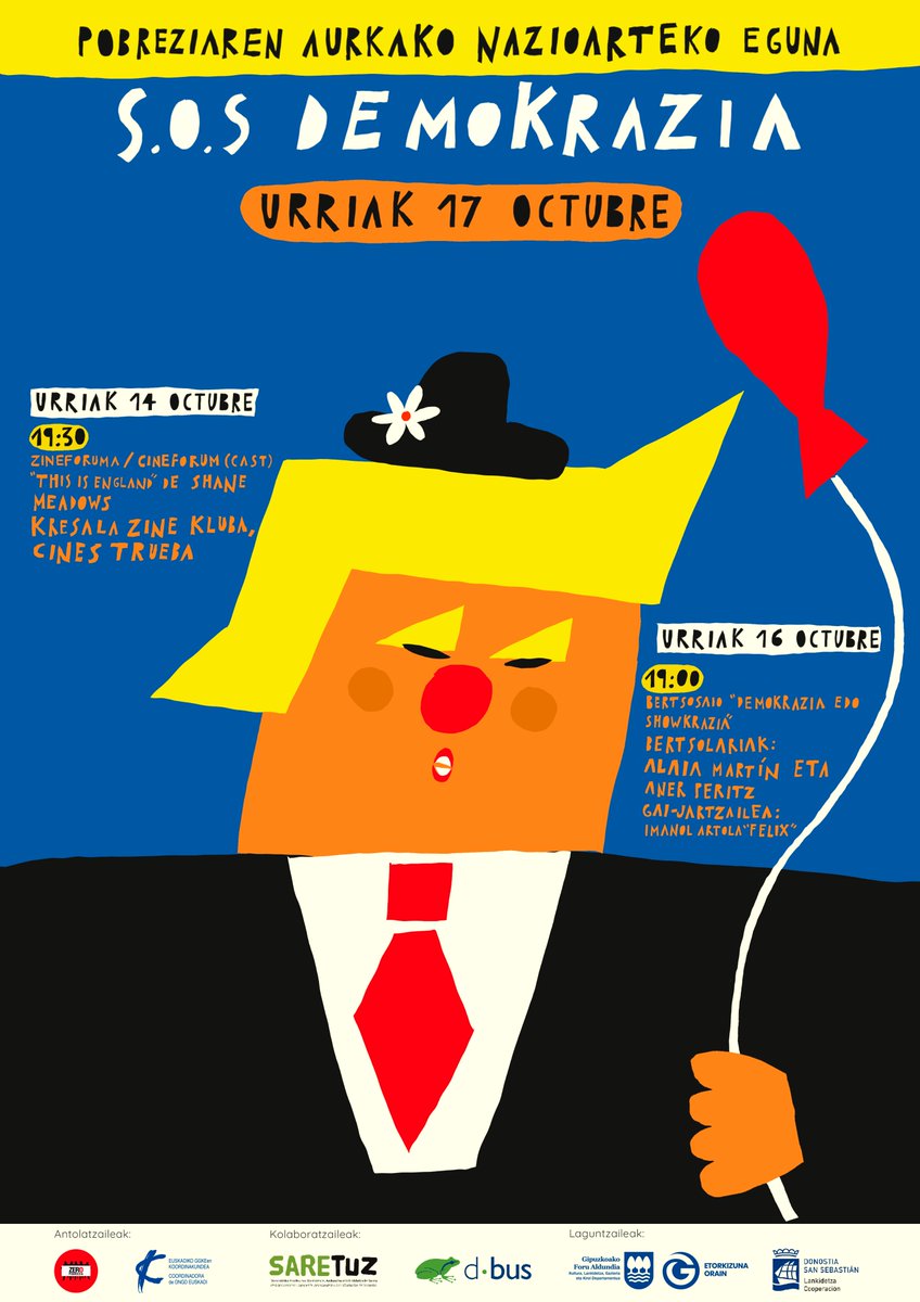 📢Programa: Semana internacional contra la pobreza.

  🗓️Del 14 al 17 de octubre: cineforum, bertso-saioa...

Conoce el programa🔽

🔗donostiaentremundos.org/es/evento/1089…

 #donostiaentremundos #donostiamundoenartean #lankidetza