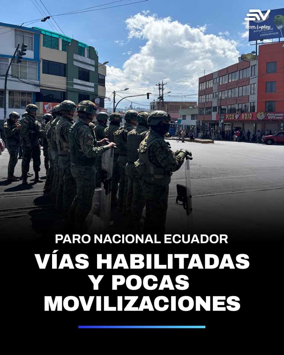 EcuavisaInforma's tweet photo. 📢 El primer día del paro nacional en #Ecuador dista de los escenarios registrados en 2019 y 2022. Este 22 de septiembre, pocas vías fueron obstaculizadas por manifestantes, mientras un amplio contingente policial y militar se desplegó en todo el país.

Te contamos de lo que ha sucedido en lo que va del primer día de protestas 👉 https://t.co/1hhaGEOzH9