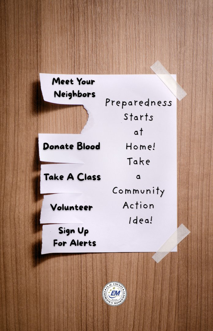 The theme for the final week of National Preparedness Month is "Get Involved in your community," but it can be challenging to know where to start! Take a suggestion from our post below to start your journey in community action! #BePrepared #HaveAPlan