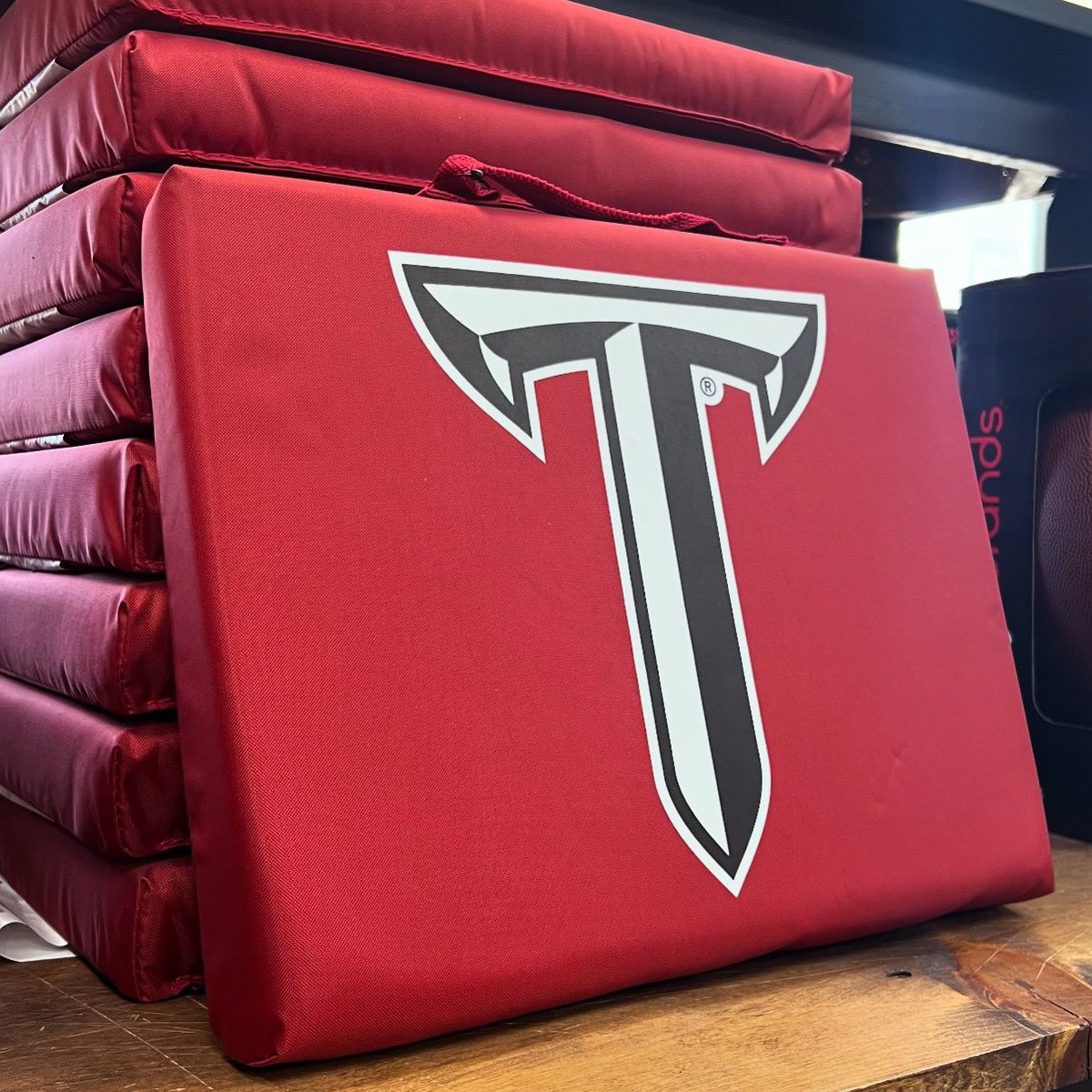 Stadium seat cushions are in! Swing by the store or shop online at TrojanThreads.com