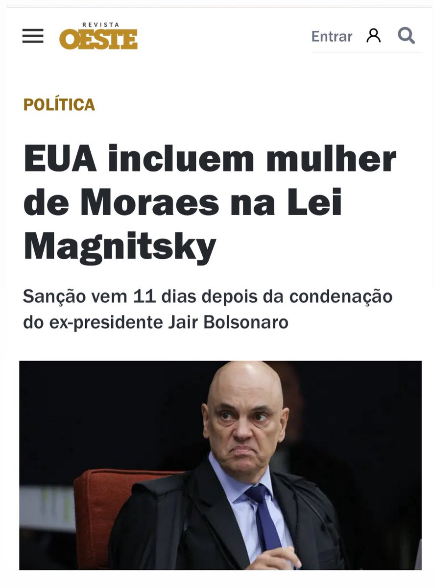 Bolsonaro vai ficando cada vez mais longe de casa.
Uma prisão domiciliar vai se tornando algo impensável, graças ao próprio filho do condenado.

LEI MAGNITSKY para a família de Alexandre de Moraes, LEI DA PAPUDA para a família Bolsonaro.

ESPOSA DE ALEXANDRE DE MORAES
SEM ANISTIA