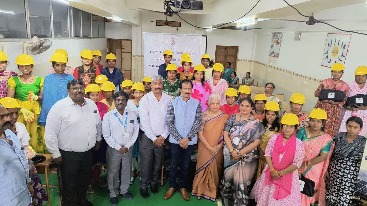Solar PV Technicians - Empowering women in Mangalagiri, a game changer in the lives of 32 women. <a href="/vmmngo/">Vasavya Mahila Mandali</a> with NSIC GoI, Australian small grants training. We are committed to train 300 women in AP. <a href="/naralokesh/">Lokesh Nara</a> want to meet and update. Request your time for WOMEN.