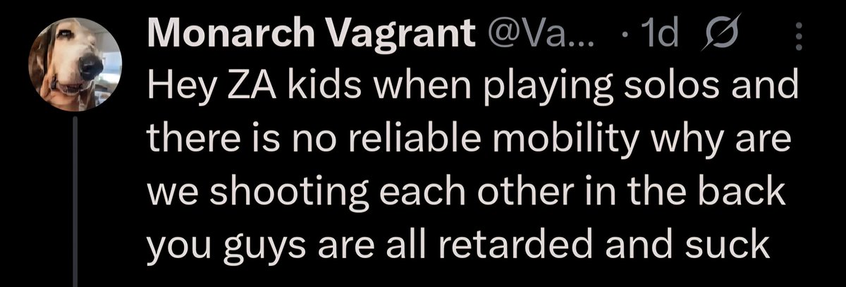 Well well well... so now ur sitting on edge zone shooting people in storm and trying to key when there is no "reliable mobility" maybe ur just retarted aswell?