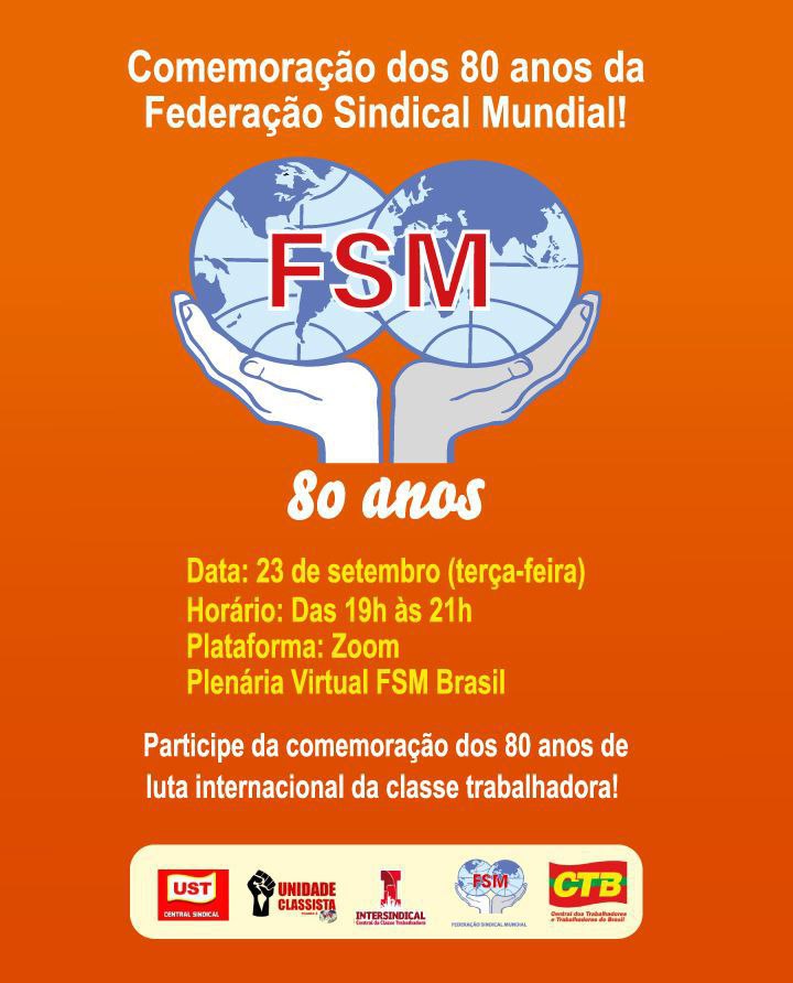 OficialUnidade's tweet image. A Federação Sindical Mundial completa seus 80 anos de existência em 2025. 

Inscreva-se antecipadamente para esta reunião: 
us02web.zoom.us/meeting/regist… 

#FSM80anos #FederaçãoSindicalMundial #FSM
#UnidadeClassista #FuturoSocialista #ClasseTrabalhadora