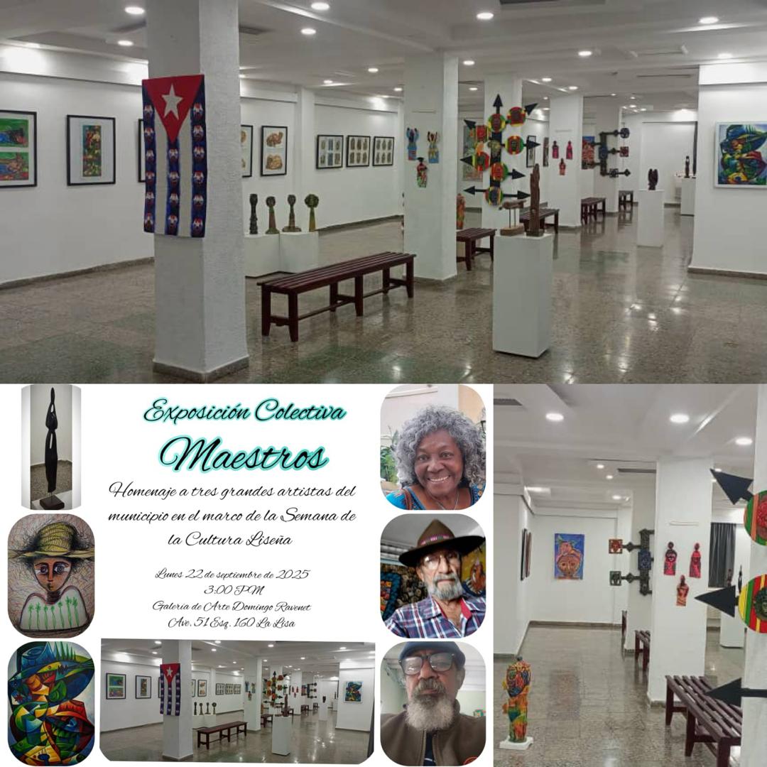 La Galería de Arte Domingo Ravenet, mañana a las 3:00pm realizará la inauguración de la exposición “Maestros”. Un homenaje a tres de los más grandes artistas del municipio La Lisa.
#LaHabanaViveEnMí 
#LaHabanaDeTodos