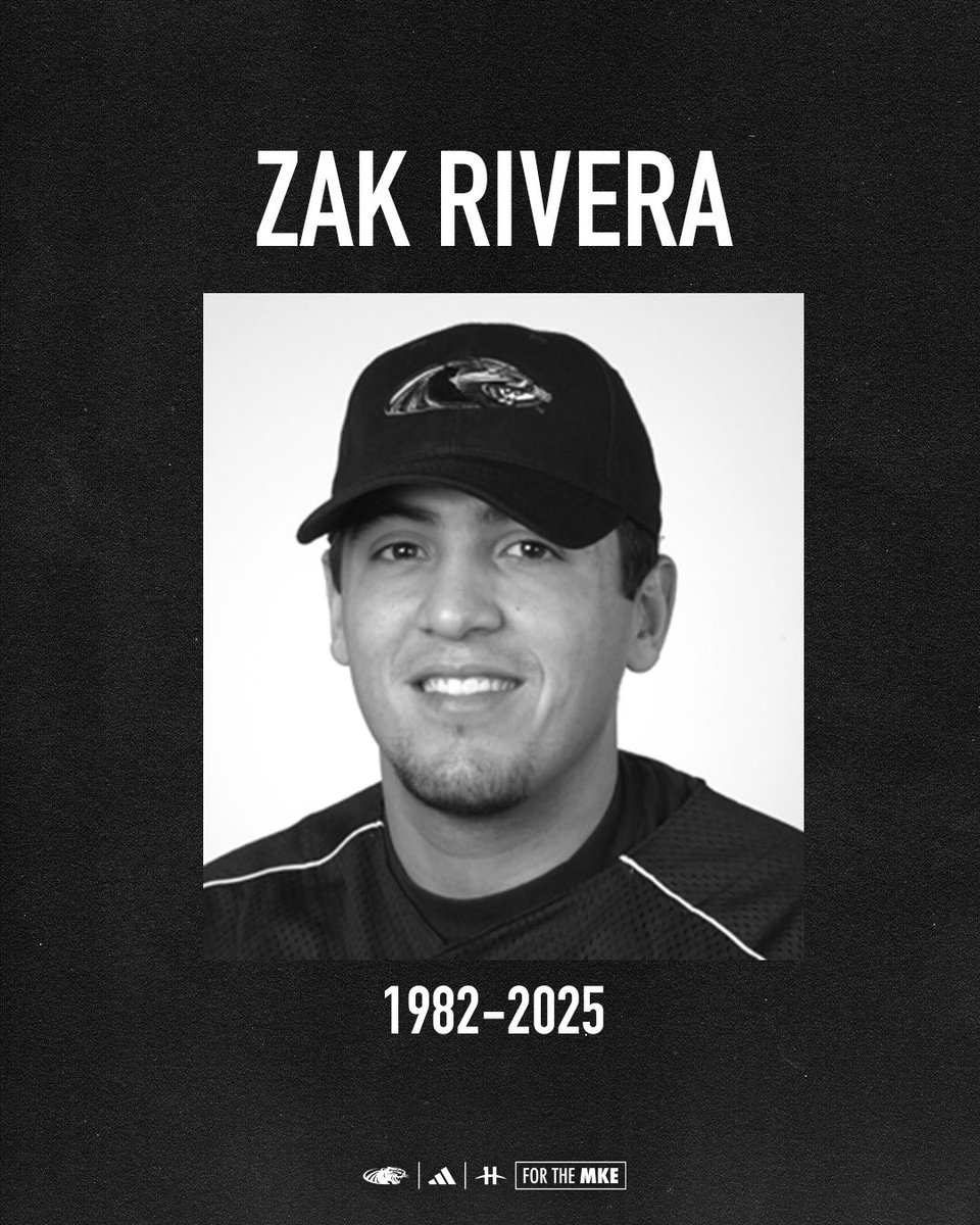 With heavy hearts, we mourn the loss of former Panther Zak Rivera, who played for Milwaukee from 2002-06.

His spirit, passion, &amp; love for the game will never be forgotten. Our thoughts are with his family, friends, and teammates, as we remember the legacy he leaves behind. 💛🖤