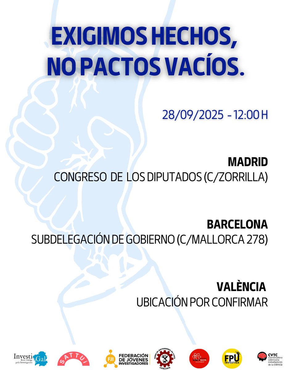 ¿Qué planes tienes este domingo? 

Ideas:

1️⃣ ☕10.00h Desayuno + 🙌12.00h Concentración
2️⃣ 🙌12.00h Concentración +🍸13.40h Vermut
3️⃣🏃10.30h 10k + 🙌12.00h Concentración

👉 ¿Cuál prefieres? 

Combínalos como quieras. PERO VEN.

#SinCienciaNoHayFuturo #PactoXLaCiencia