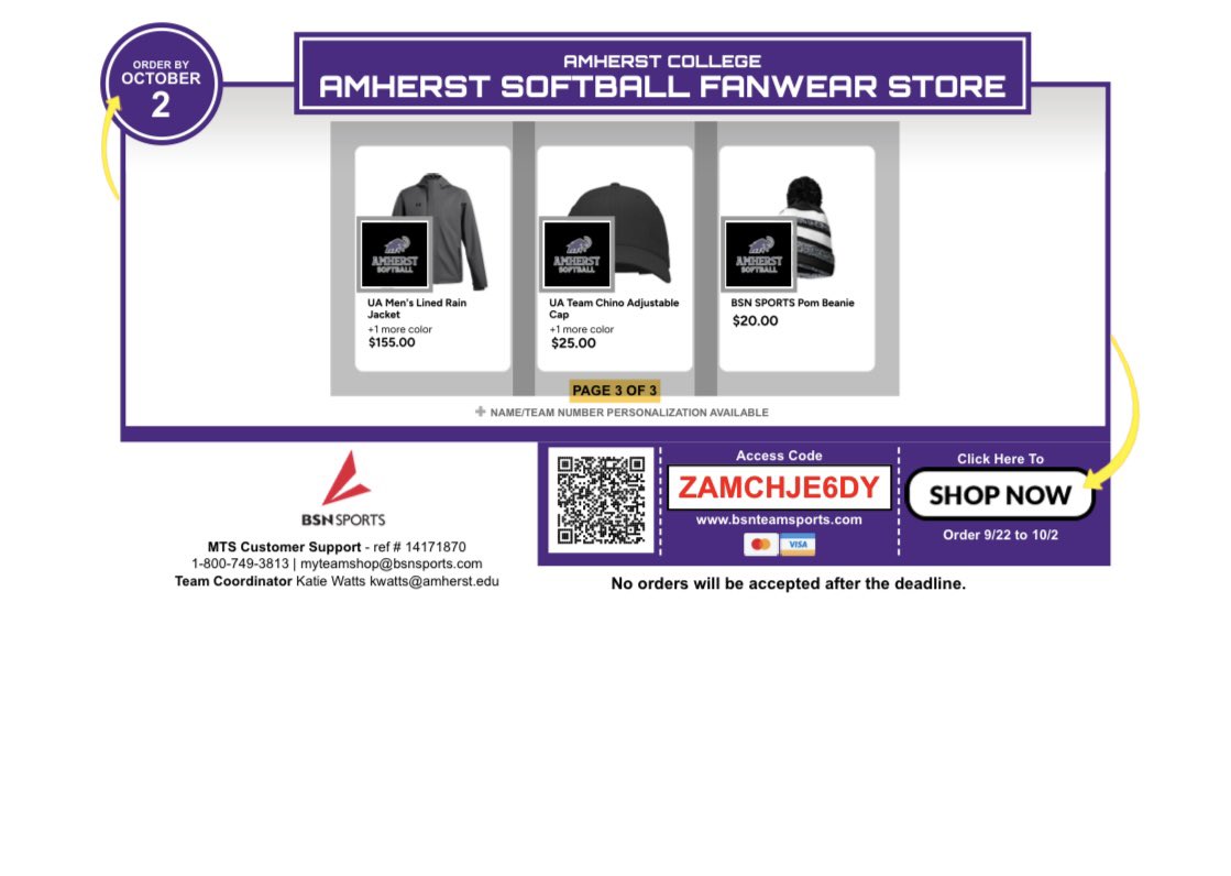 🗣️ GEAR DROP 💜

Calling all ACSB fans!! Get your gear for the season by checking out the team store! Link in bio and be sure to order by OCTOBER 2nd! #GOPURP🦣