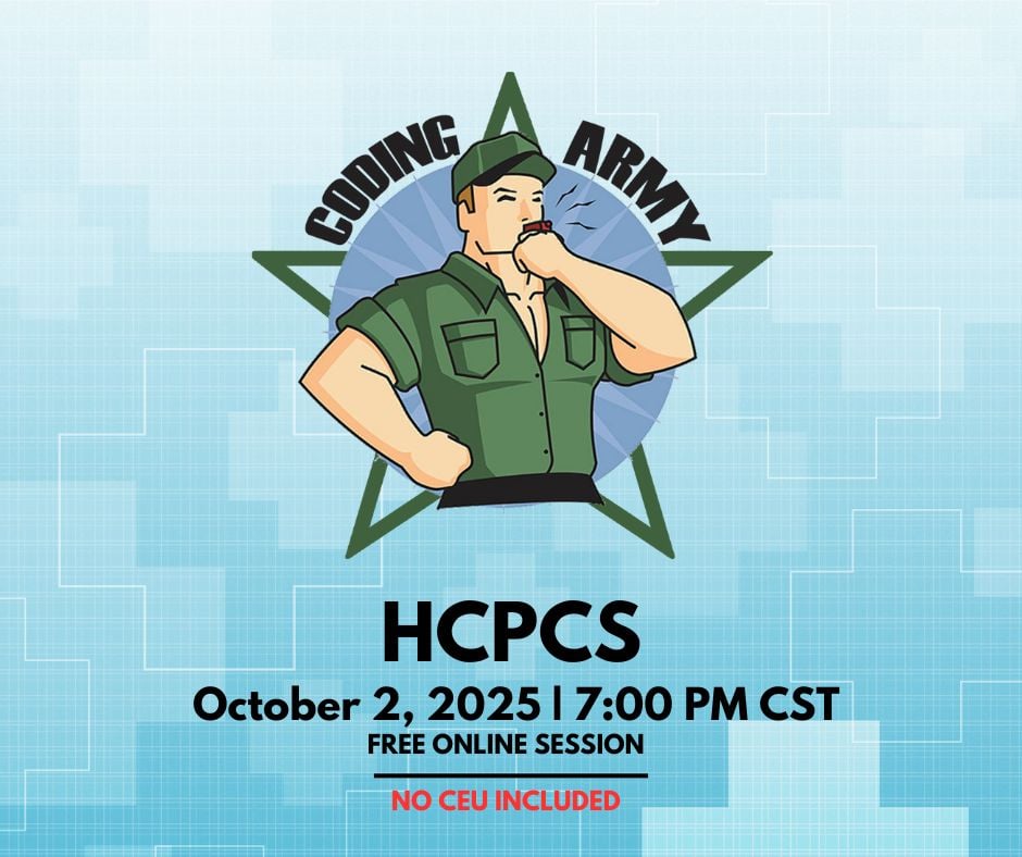CLC_Concepts's tweet image. 📌 Coding Army Update

Please note that our HCPCS session has been rescheduled to next Thursday, October 2, 2025.

Don’t miss your chance to strengthen your coding knowledge and connect with fellow coders.