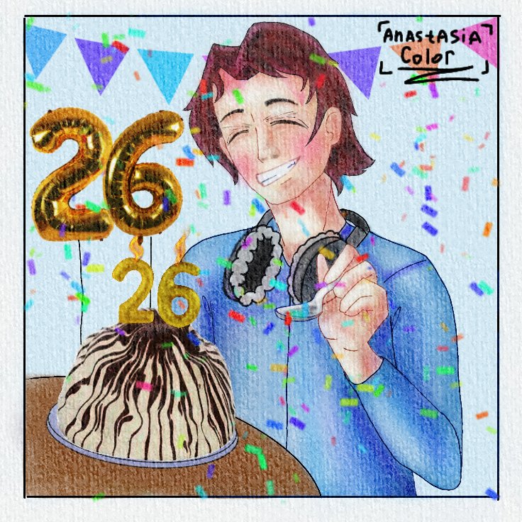 ColorAnastasia's tweet photo. Happy birthday day to you, @let_dublayer! I painted it with watercolors using the Ibis Paint app.🎊🥳🎂🎉✨
20/09/25
#art #fanart #RusDubber #Commission #ArtCommission 
#HappyBirthday https://t.co/0UxqUivnfV