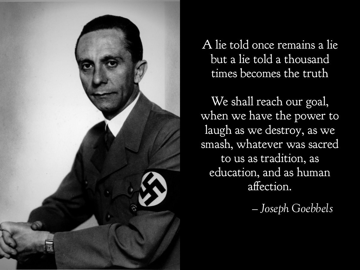 BillinWV's tweet photo. @the_jefferymead I have been suspended on this portal for saying it, but will continue to say it. Communist Democrat left, ironically, are modern Goebbels. This is them everyday👇 https://t.co/ZzM6uzPUif