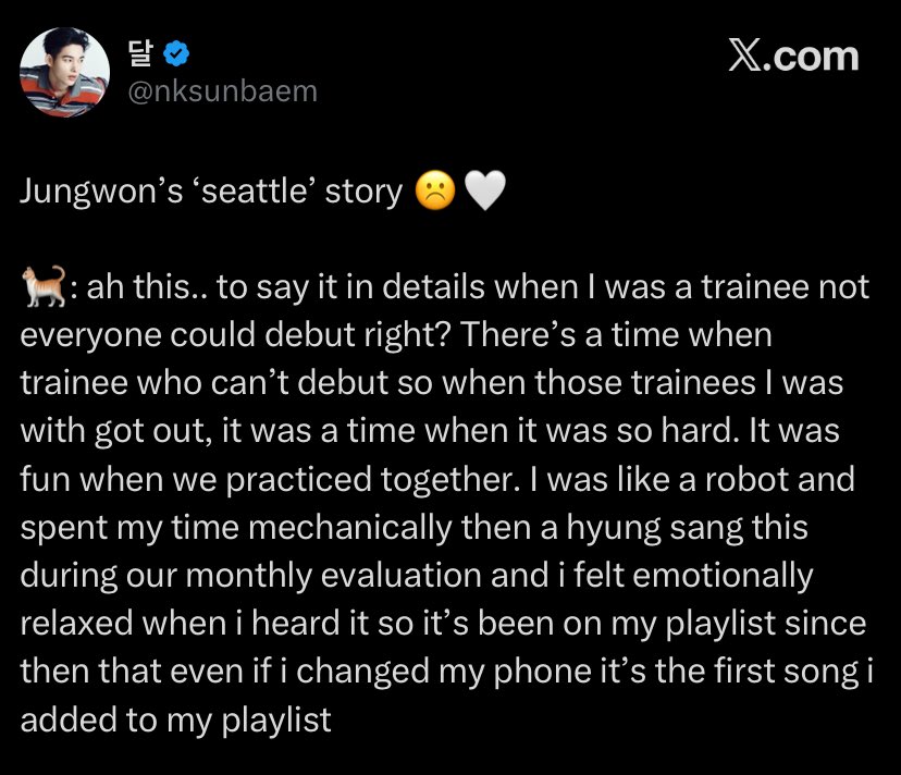 wonspasta's tweet image. jungwon acknowledging the hardships his fellow trainees went through bcs he knows that struggle himself. he genuinely values n respects these people even after all this time