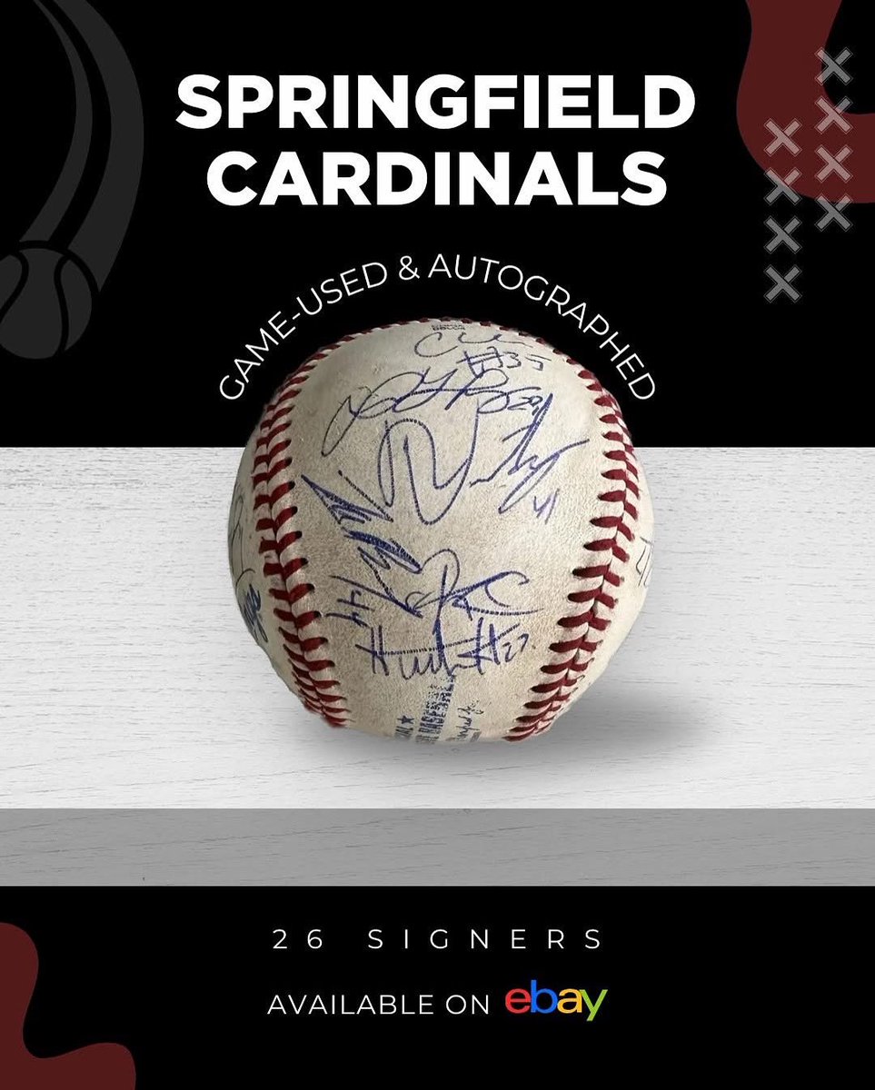 bearstatecards's tweet image. ⚾ Collect the Springfield Cardinals 2025 game-used autographed ball, signed by 26 players. A standout piece for baseball fans. 

Available now on eBay.

ebay.us/m/7W6Lqx

#springfieldcardinals #signedball #baseballmemorabilia #sportscollectibles #autographedball