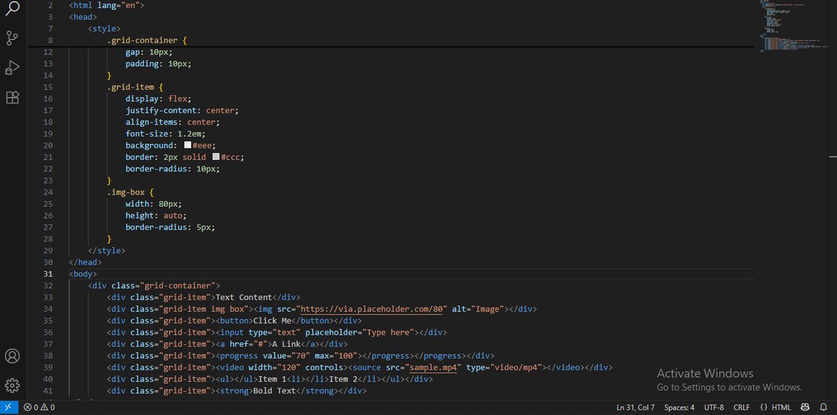 Xetron01's tweet image. Day 14/30:
#30DaysofCodeChallenge
Built a 3x3 grid layout,
This is more advanced than the 2-Column layout
#BuildInPublic