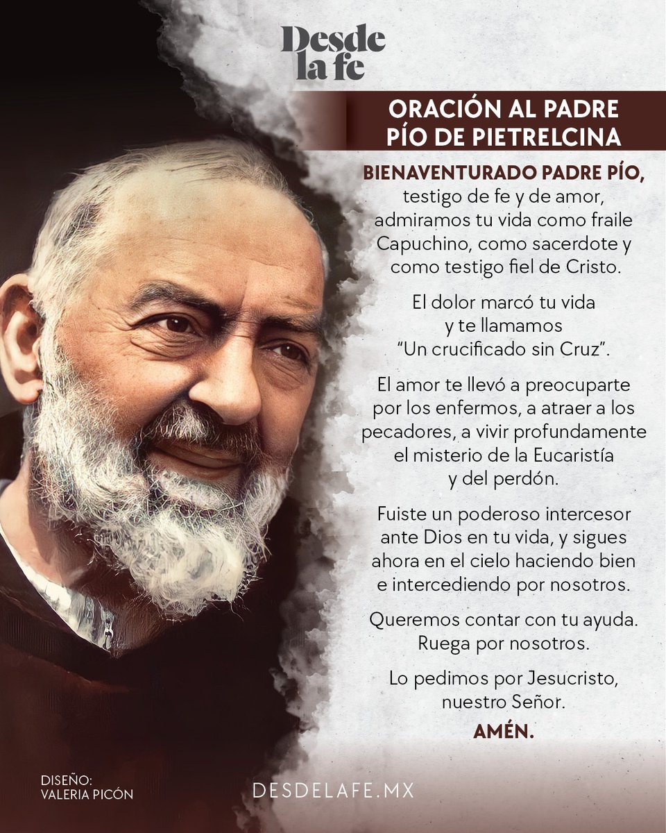DesdeLaFeMx's tweet image. San Pío, enséñanos a confiar en Dios y a servir con el corazón. Que tu ejemplo nos inspire siempre a vivir en santidad. 🙏
desdelafe.mx/formacion/ciel…

#SanPío #Santos