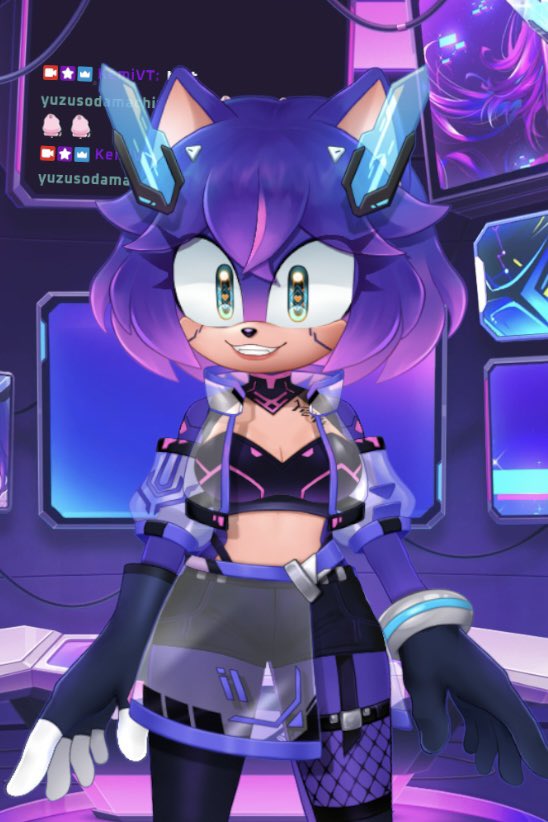 THANK YOU GUYS FOR COMING TO MY MODEL DEBUT!! 🥹💜💜 I can’t believe we played CrossWorlds for over 6 hours… 😪

PS: thank you to <a href="/yuzusodamachine/">🔥THE YOSHI OF DISASTER🔥</a> and  <a href="/kai_sh1/">rainne🍊</a> for bringing my Mobian model to life 😍💖