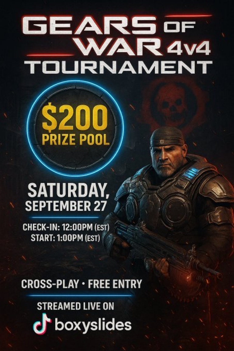 FYCEsports's tweet photo. SIGN UP for #FYCFAM own @boxyslides
4v4 @GearsofWar tournament
FREE ENTRY $200 cash prize
GOGOGO! https://t.co/ngfQ8h7iuB