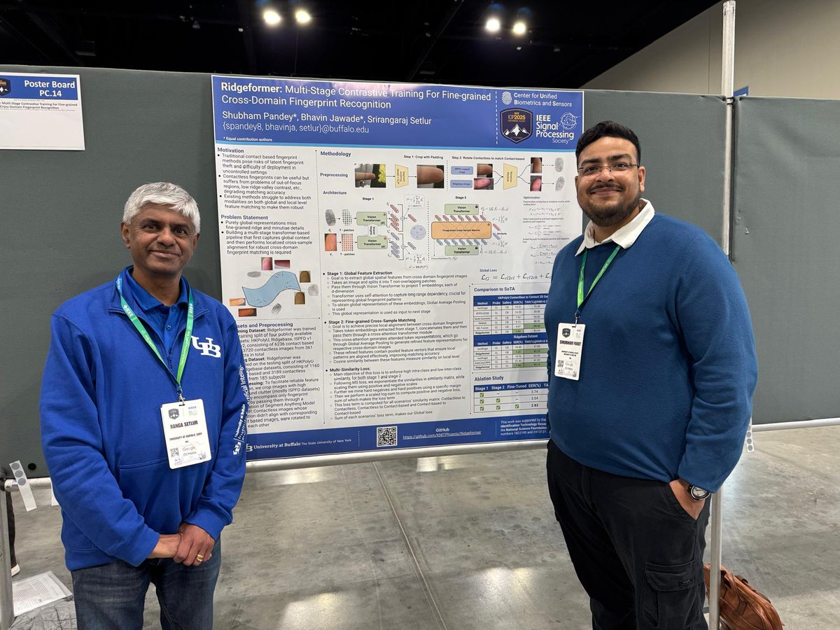 csespandey's tweet image. Just wrapped up a great  week in ICIP 2025 @ Anchorage, Alaska presenting our paper about  Matching cross-domain fingerprint images using contrastive training. It  was great getting inspired from brilliant minds.

#ICIP2025